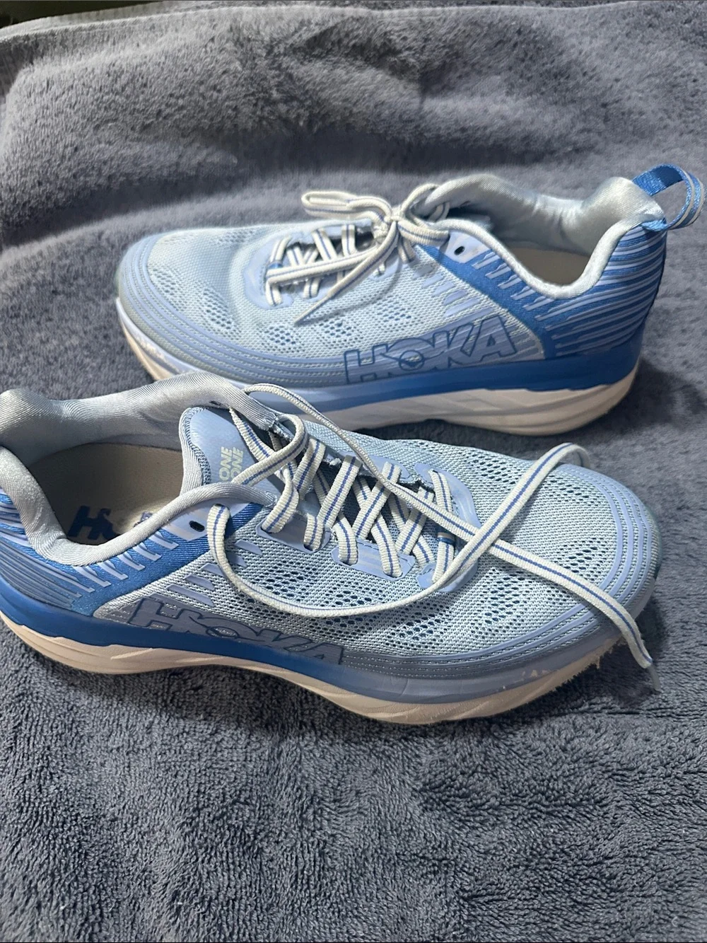 Hoka Women’s Light Blue Mesh Running Sneakers